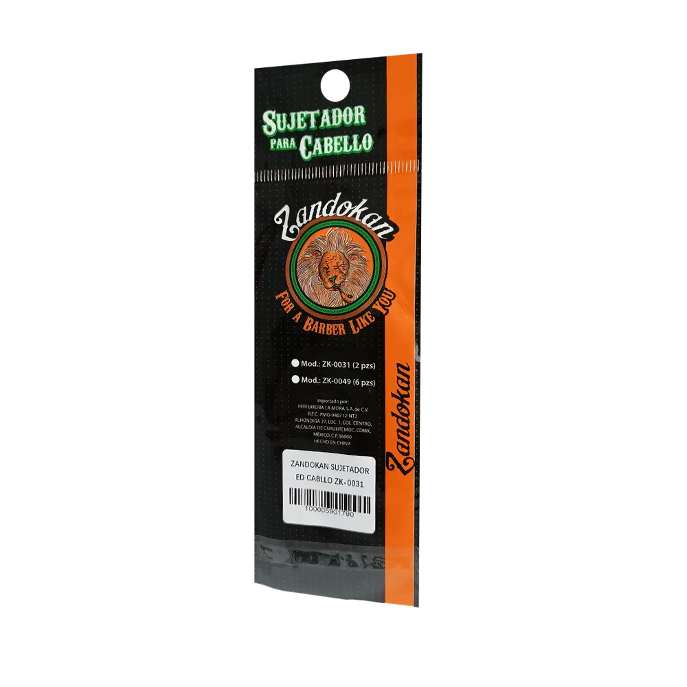 Zandokan Sujetador para Cabello, Negro, 2 Piezas ZK-0031 Perfumería la Mora