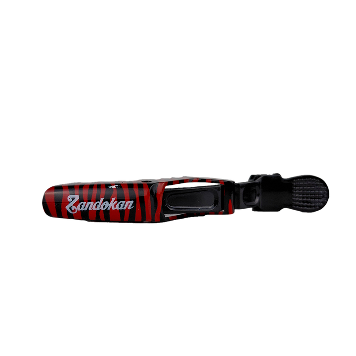 Zandokan Pinzas para Cabello con Diseño de Cebra, Negro y Rojo, Juego de 6 Piezas, peluquería, Barbería