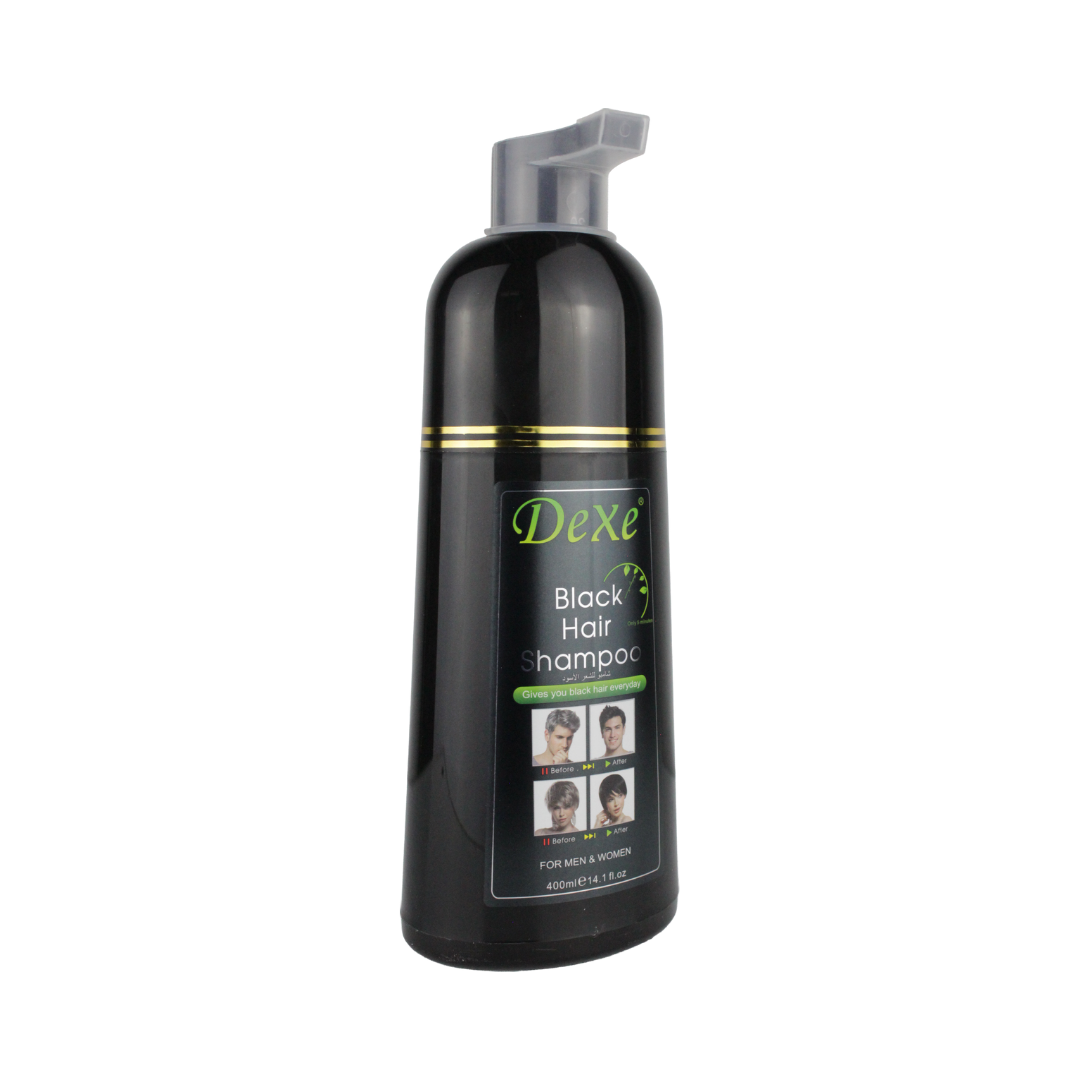 Dexe Shampoo Tinte Cubre Canas Instantáneo – Color Negro | 400 ml