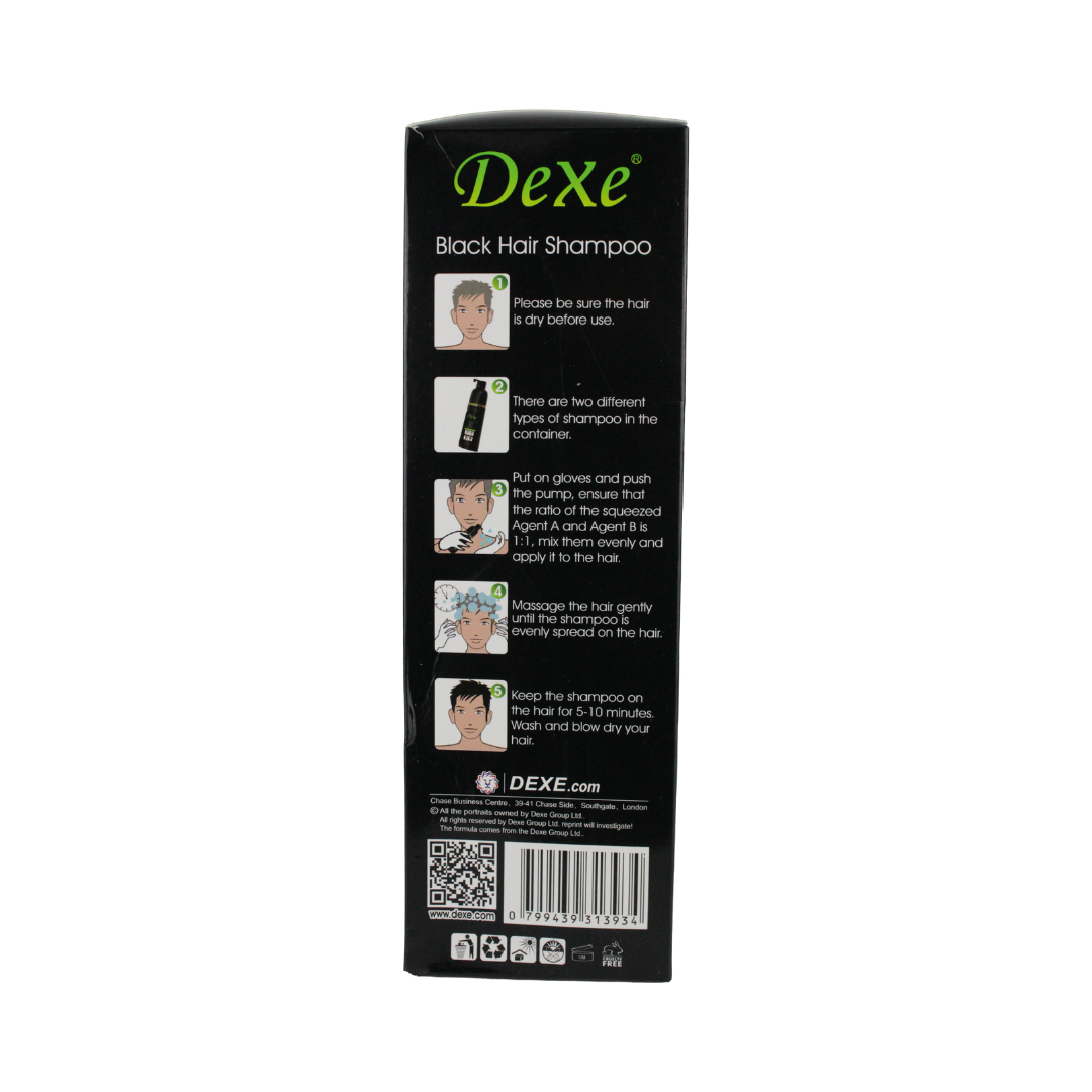Dexe Shampoo Tinte Cubre Canas Instantáneo – Color Negro | 400 ml