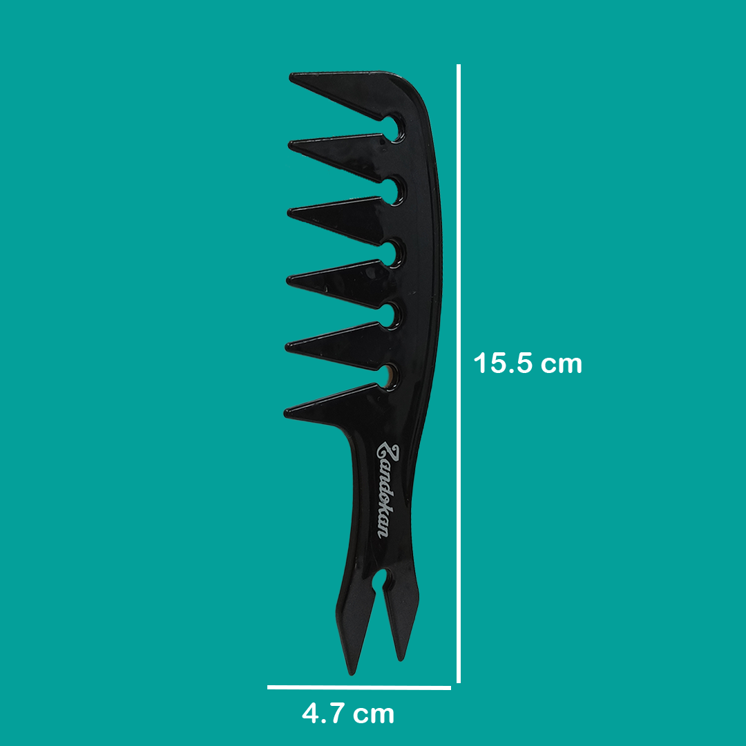 Zandokan Peine Texturizado para Barbería Chico, Negro, Mod. ZK-04-0109