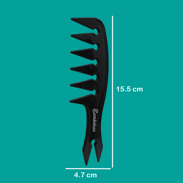 Zandokan Peine Texturizado para Barbería Chico, Negro, Mod. ZK-04-0109