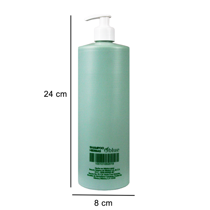 Shampoo de Hierbas Oblue 1L – pH Balanceado para Cabello Dañado o con Tratamientos Químicos