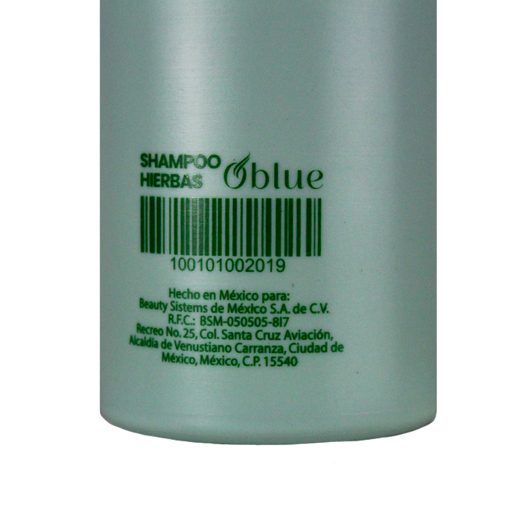 Shampoo de Hierbas Oblue 1L – pH Balanceado para Cabello Dañado o con Tratamientos Químicos