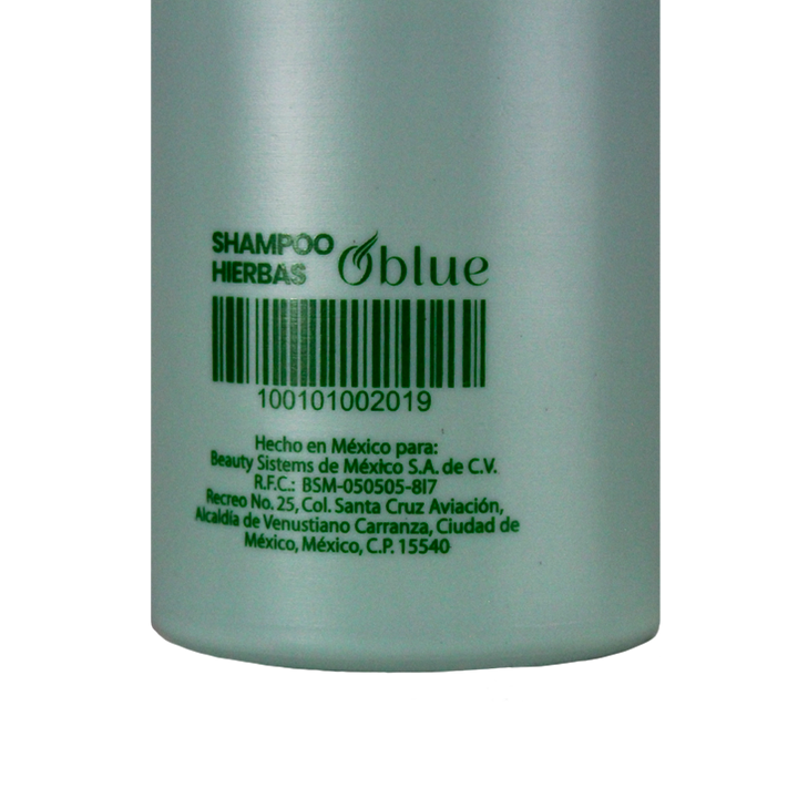 Shampoo de Hierbas Oblue 1L – pH Balanceado para Cabello Dañado o con Tratamientos Químicos