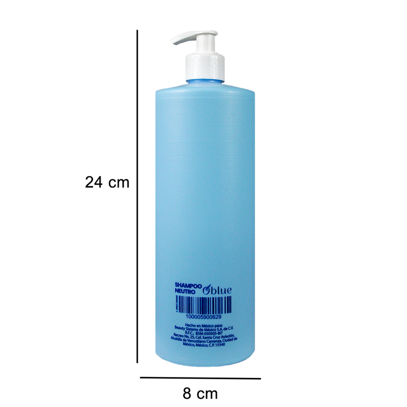 Shampoo Oblue Neutro 1L – pH Balanceado para Cabello Dañado o con Tratamientos Químicos