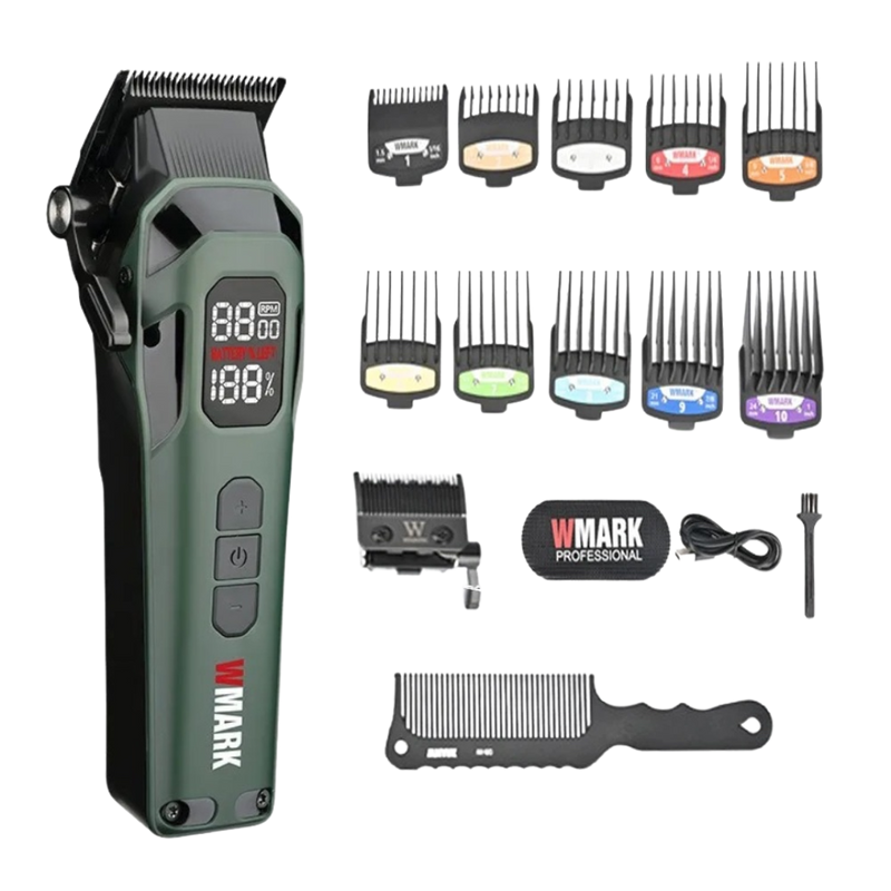 Wmark NG-8080 – Máquina de Corte Profesional Recargable (USB) – 9000 RPM – Verde