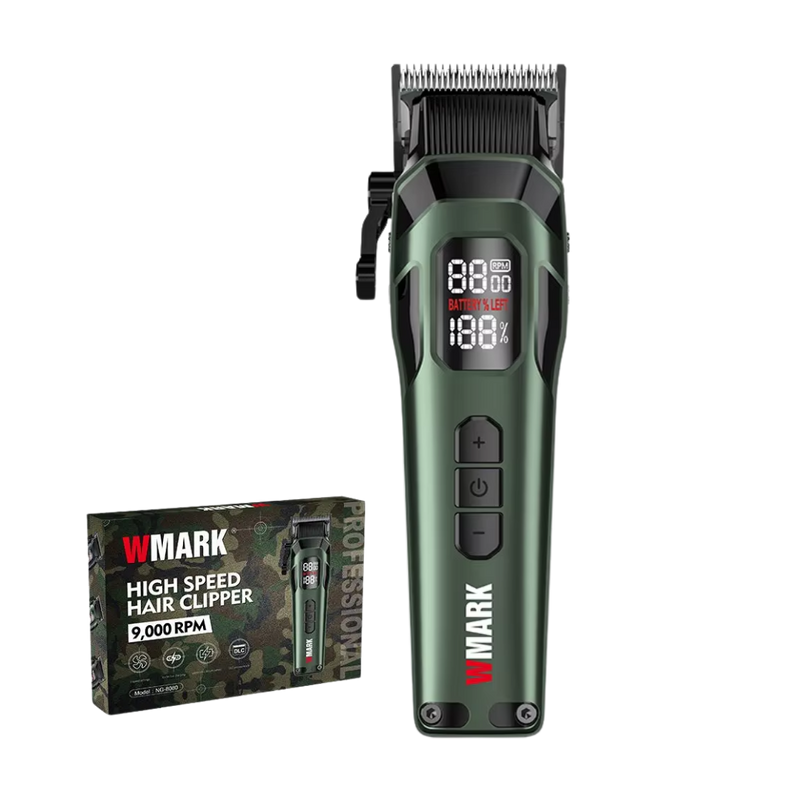 Wmark NG-8080 – Máquina de Corte Profesional Recargable (USB) – 9000 RPM – Verde