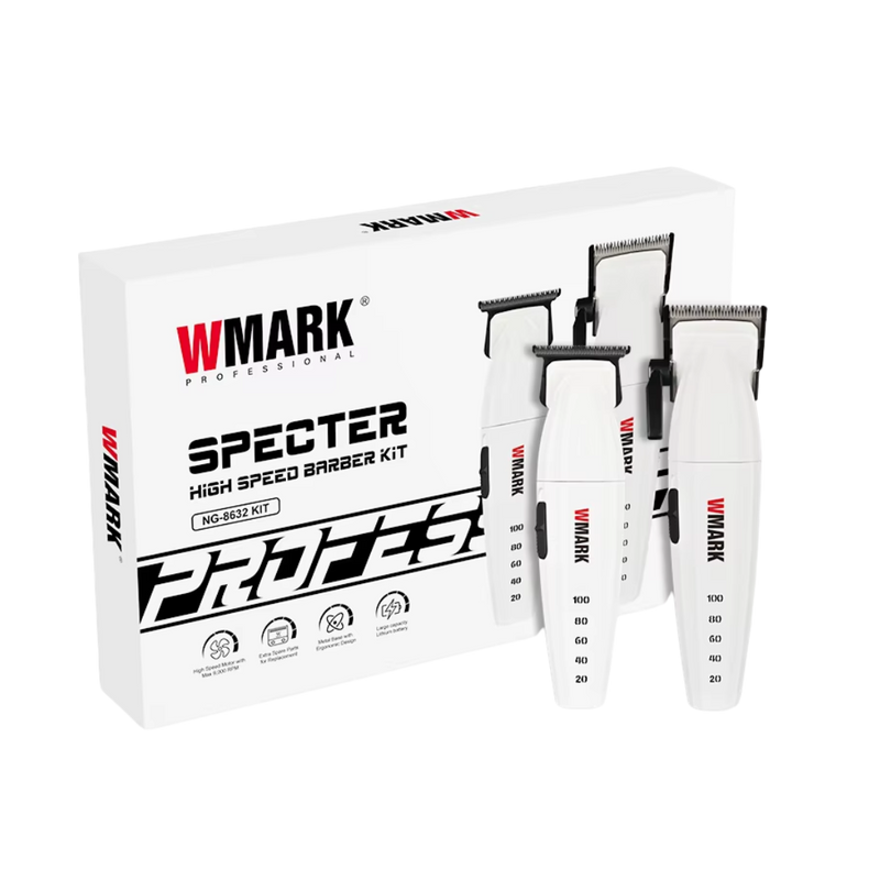 Wmark NG-8632 – Barber Kit Profesional Recargable (USB) – 9000 RPM – Cuchilla de Cerámica – Todo en Uno
