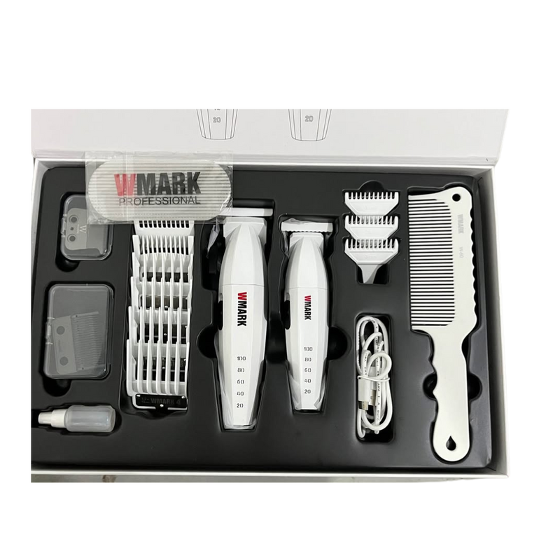 Wmark NG-8632 – Barber Kit Profesional Recargable (USB) – 9000 RPM – Cuchilla de Cerámica – Todo en Uno