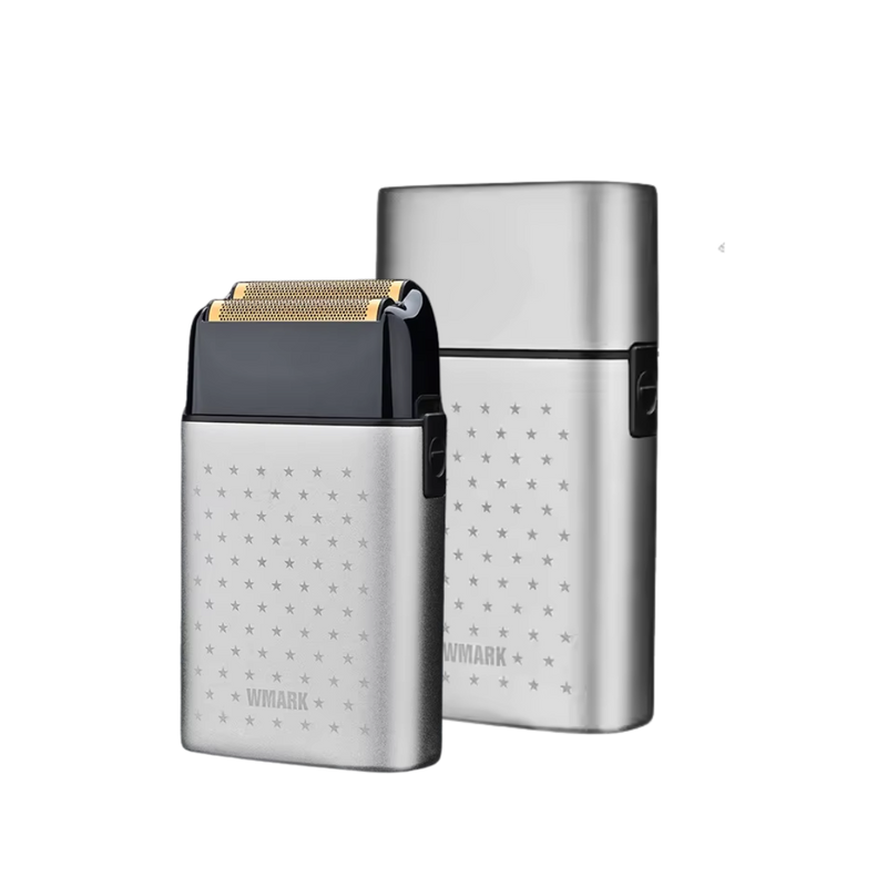 Wmark NG-998 – Rasuradora Profesional Recargable (USB) – 8100 RPM – Doble Cabezal con Lámina de Titanio – Dorado / Plata