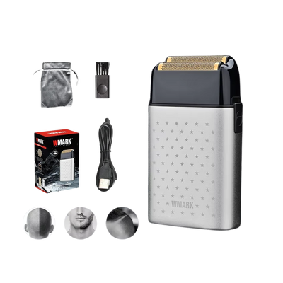 Wmark NG-998 – Rasuradora Profesional Recargable (USB) – 8100 RPM – Doble Cabezal con Lámina de Titanio – Dorado / Plata