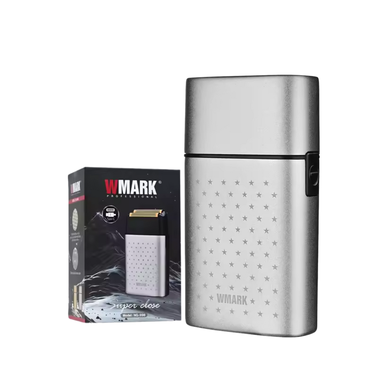Wmark NG-998 – Rasuradora Profesional Recargable (USB) – 8100 RPM – Doble Cabezal con Lámina de Titanio – Dorado / Plata