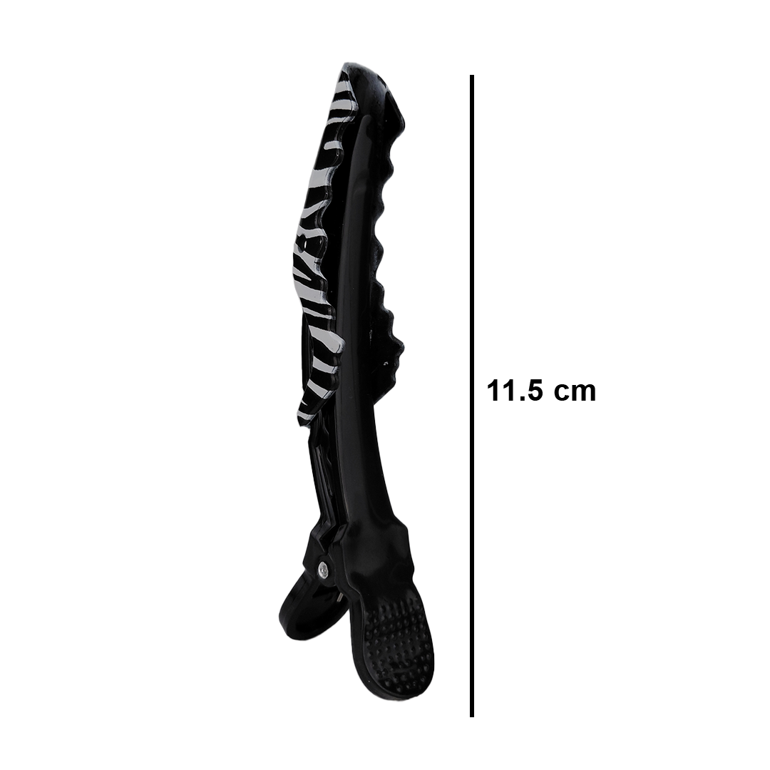 Zandokan Pinzas para Cabello con Diseño de Cebra, Negro y Blanco, Juego de 6 Piezas, peluquería, Barbería