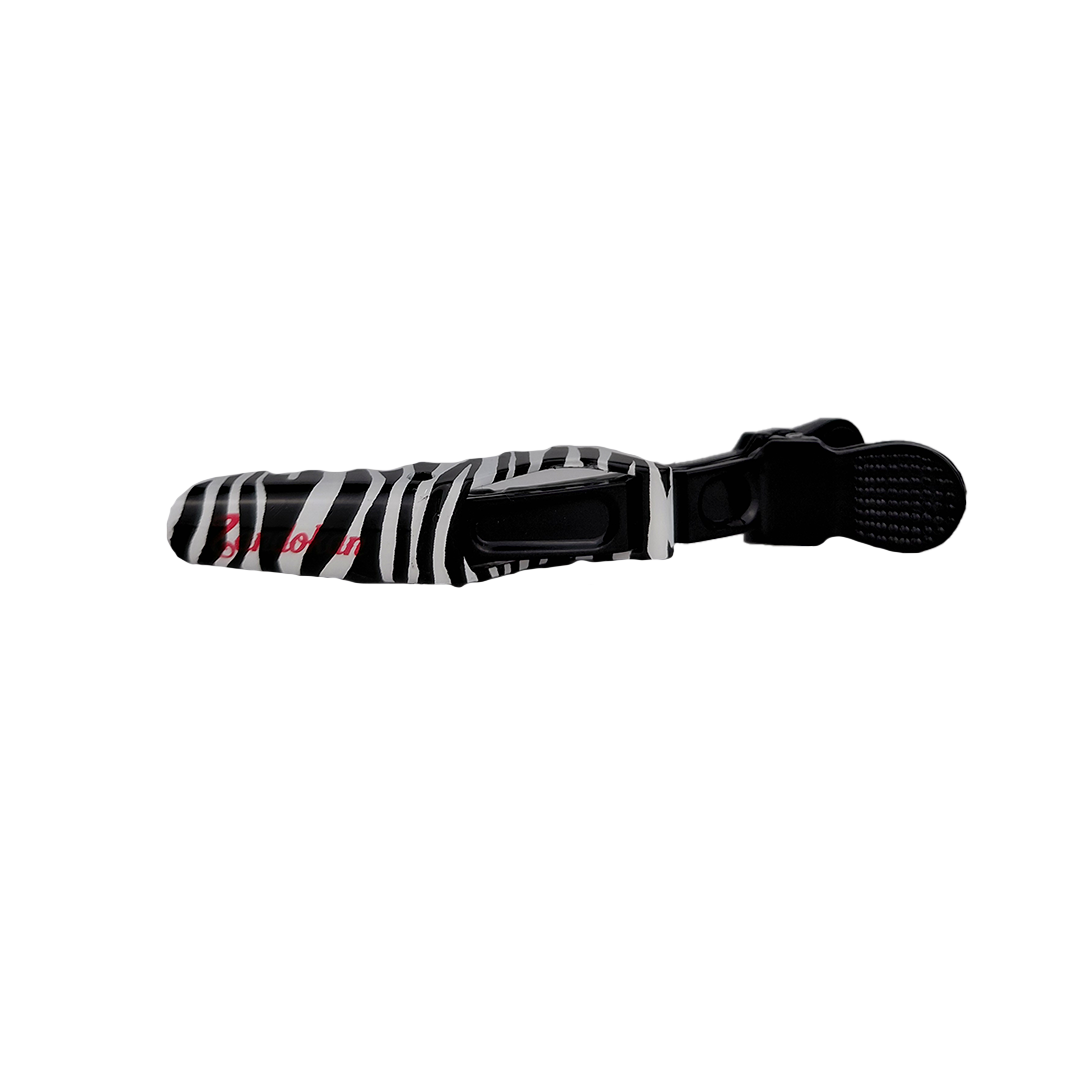 Zandokan Pinzas para Cabello con Diseño de Cebra, Negro y Blanco, Juego de 6 Piezas, peluquería, Barbería