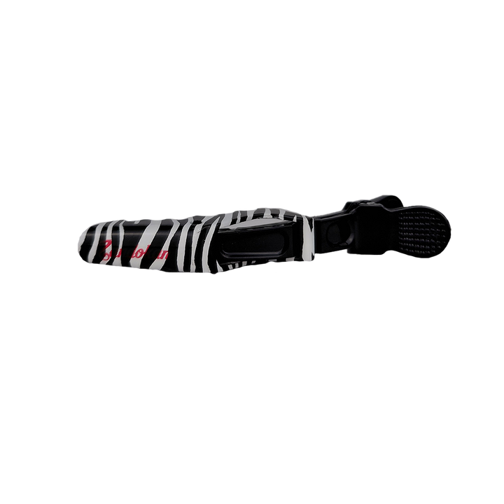 Zandokan Pinzas para Cabello con Diseño de Cebra, Negro y Blanco, Juego de 6 Piezas, peluquería, Barbería