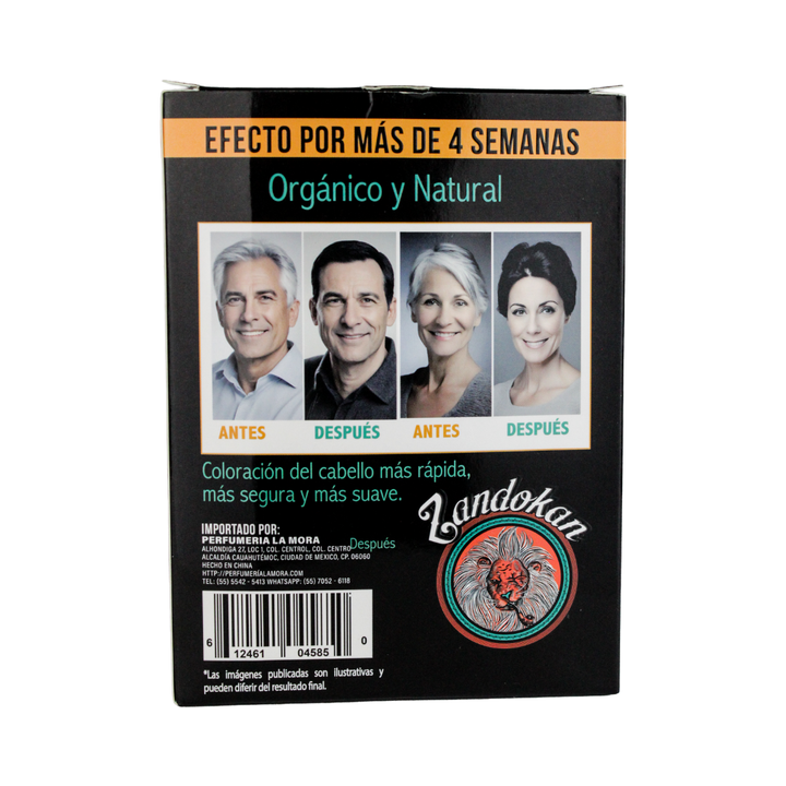 Zandokan Shampoo Tinte Cubre Canas Instantáneo – Color Negro | Caja con 10 sobres de 25 ml
