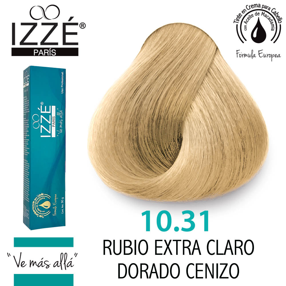 IZZÉ TINTE GZ10.31 RUBIO EXTRA CLARO DORADO CENIZO 90GR