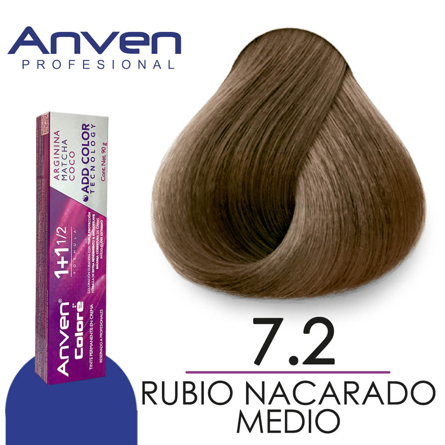 ANVEN TINTE A7.2 RUBIO NACARADO MEDIO 90GR