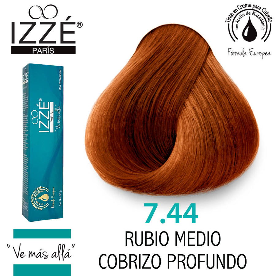 IZZÉ TINTE GZ7.44 RUBIO MEDIO COBRIZO PROFUNDO 90GR