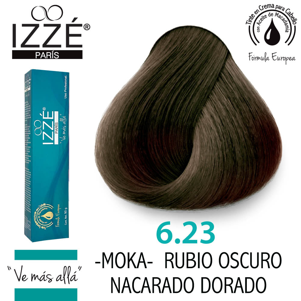 IZZÉ TINTE GZ6.23 RUBIO OSCURO NACARADO DORADO 90GR