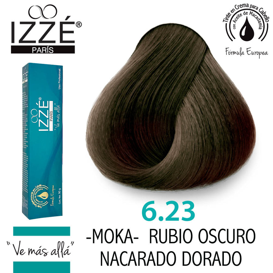 IZZÉ TINTE GZ6.23 RUBIO OSCURO NACARADO DORADO 90GR