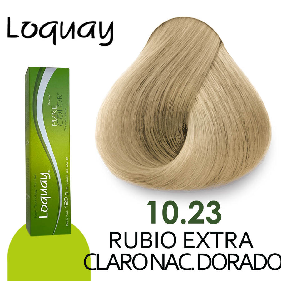 LOQUAY TINTE LQ10.23 RUBIO EXTRA CLARO NACARADO DORADO 120GR