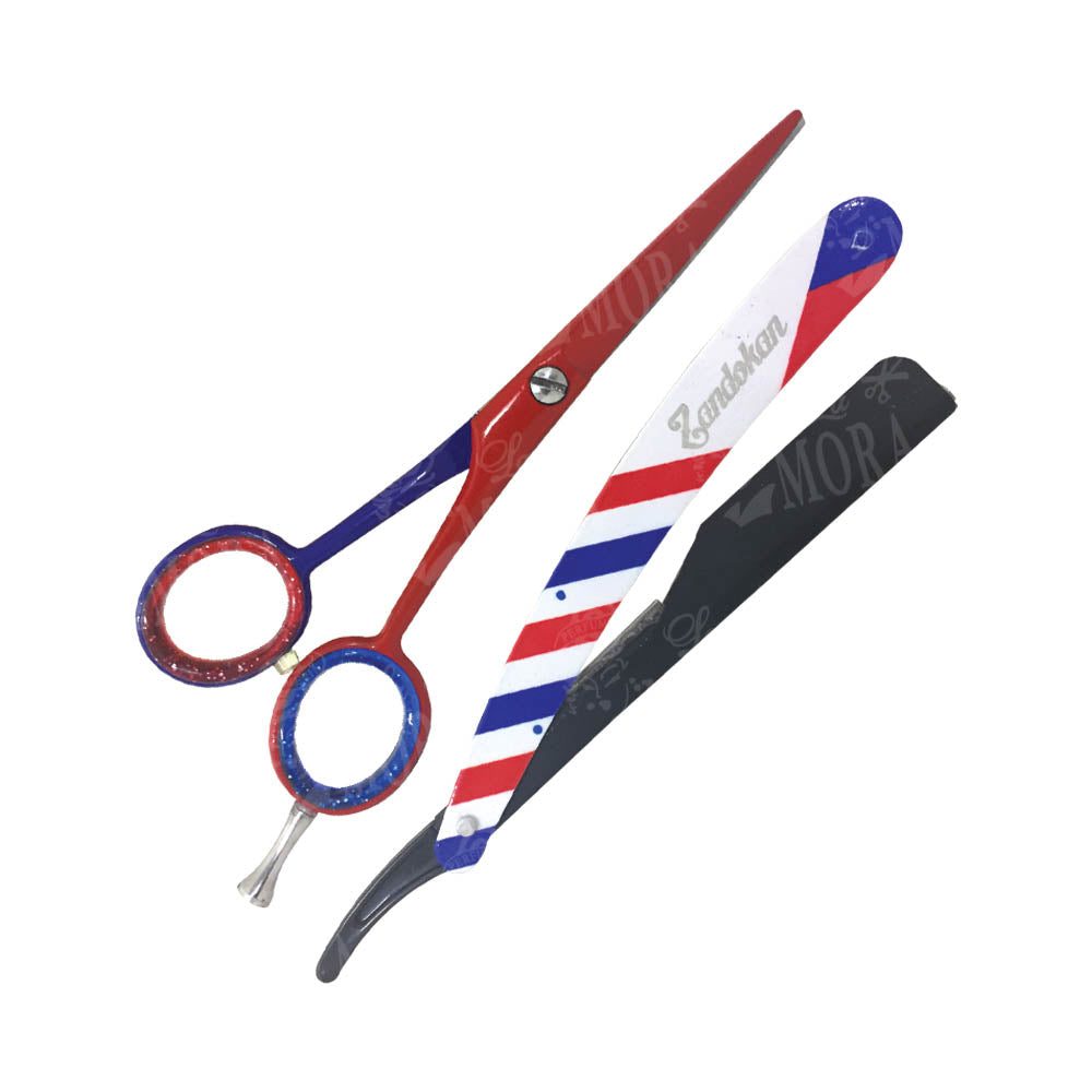 ZANDOKAN PACK TIJERAS + PORTA NAVAJAS CLASSIC ZK-0045 2 PZ