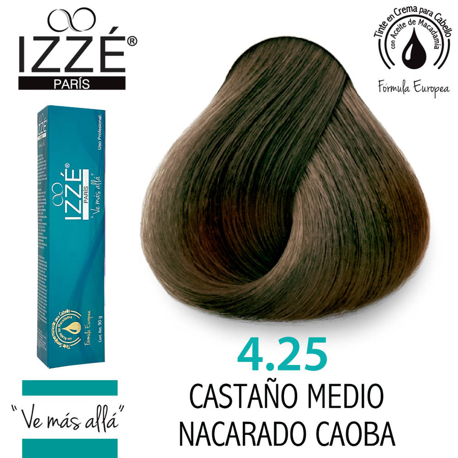 IZZÉ TINTE GZ4.25 CASTAÑO MEDIO NACARADO CAOBA 90GR