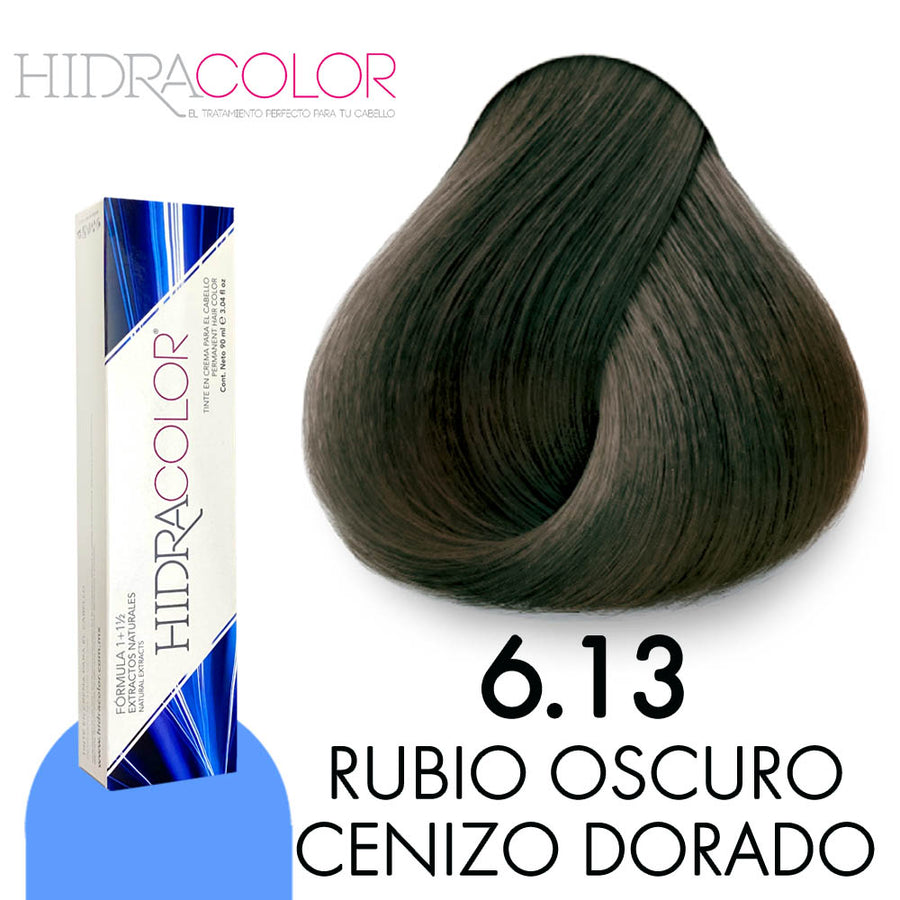 HIDRACOLOR TINTE H6.13 RUBIO OSCURO CENIZO DORADO 90 ML