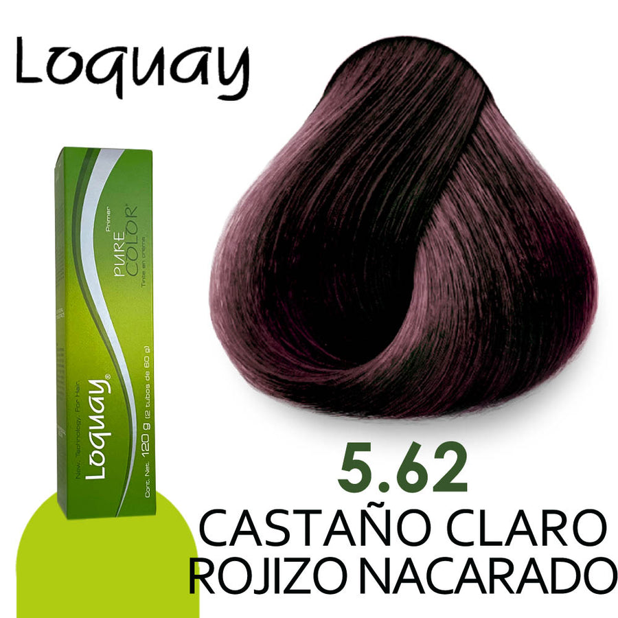 LOQUAY TINTE LQ5.62 CASTAÑO CLARO ROJIZO NACARADO 120GR