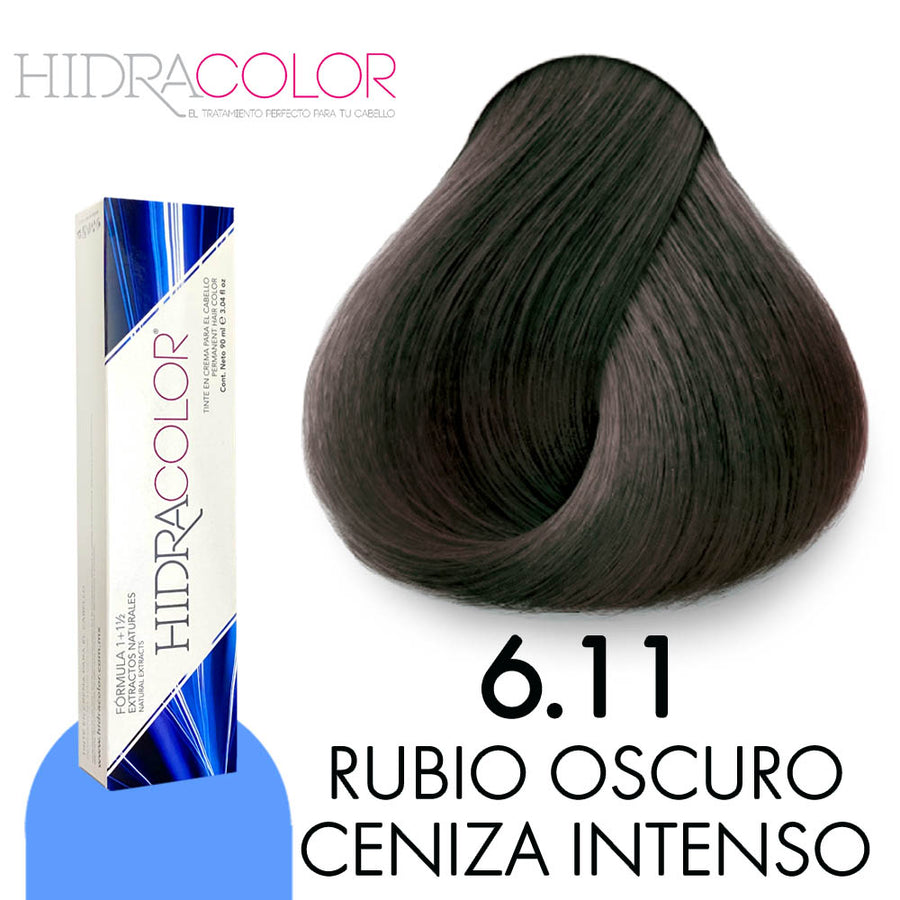 HIDRACOLOR TINTE H6.11 RUBIO OSCURO CENIZO INTENSO 90 ML