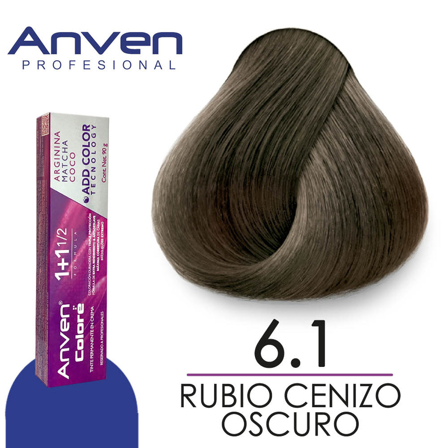 ANVEN TINTE A6.1 RUBIO CENIZO OSCURO 90GR