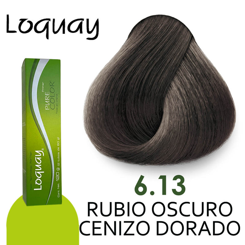 LOQUAY TINTE LQ6.13 RUBIO OSCURO CENIZO DORADO 120GR