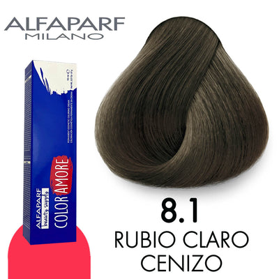 ALFAPARF COLOR AMORE TINTE CA8.1 RUBIO CLARO CENIZO 90 ML
