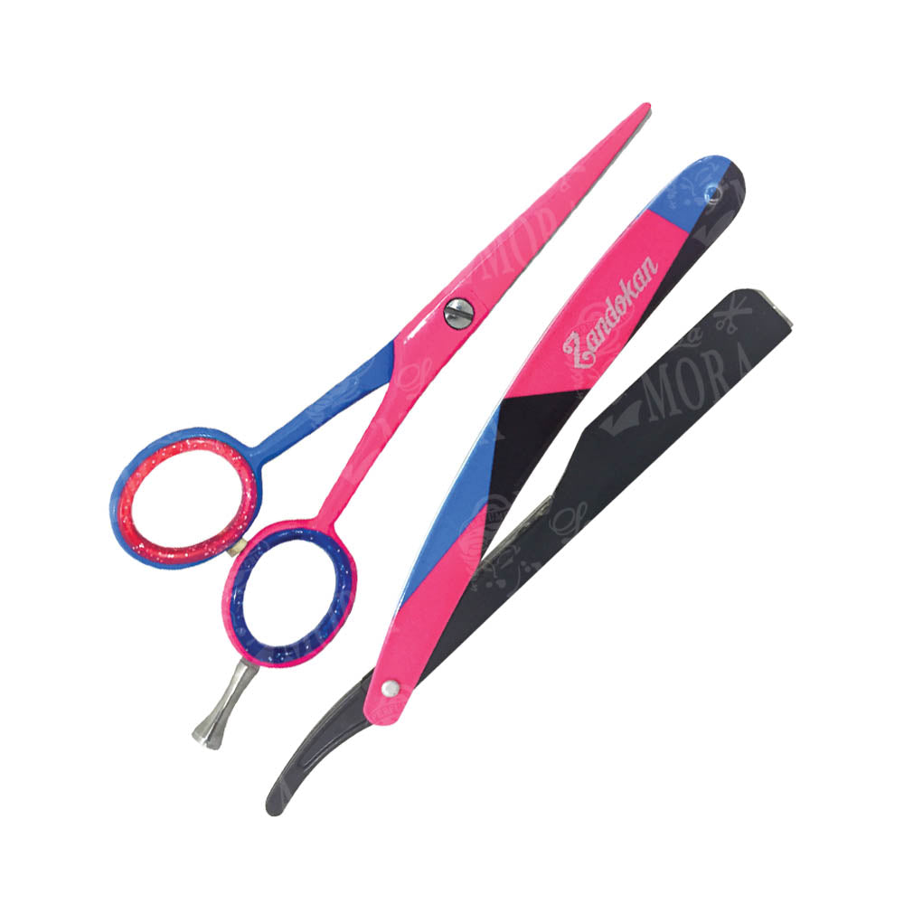 ZANDOKAN PACK TIJERAS + PORTA NAVAJAS CORAL ZK-0039 2 PZ