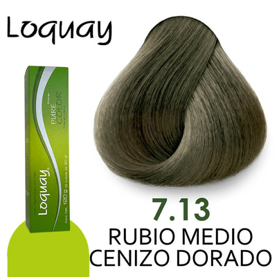 LOQUAY TINTE LQ7.13 RUBIO MEDIO CENIZO DORADO 120GR
