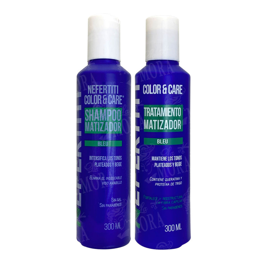 NEFERTITI INTENSIFICADOR DE TONOS BEIGE Y/O PLATINADOS BLEU COLOR 240 ML + TRATAMIENTO 240 ML