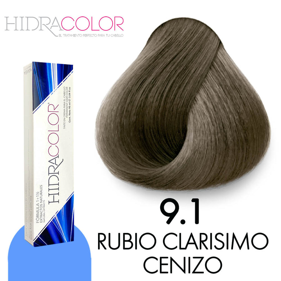 HIDRACOLOR TINTE H9.1 RUBIO CLARISIMO CENIZO 90 ML