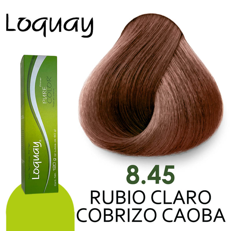 LOQUAY TINTE LQ8.45 RUBIO CLARO COB. CAOBA 120GR