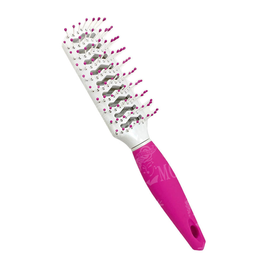 KIQUE CEPILLO PARA CABELLO 240 MANGO DE GOMA ROSA MOD: KQ -041