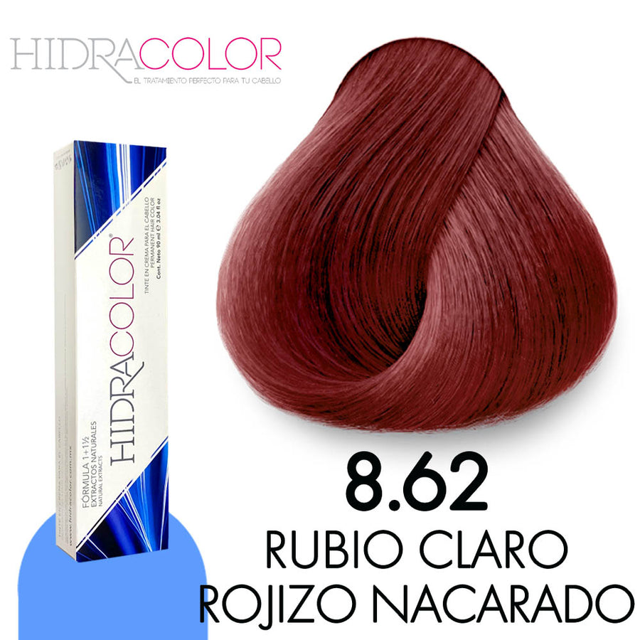 HIDRACOLOR TINTE H8.62 RUBIO CLARO ROJIZO NACARADO 90 ML