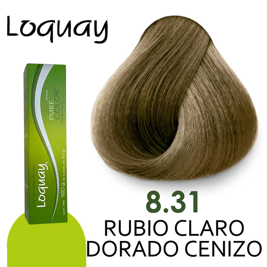 LOQUAY TINTE LQ8.31 RUBIO CLARO DORADO CENIZO 120GR