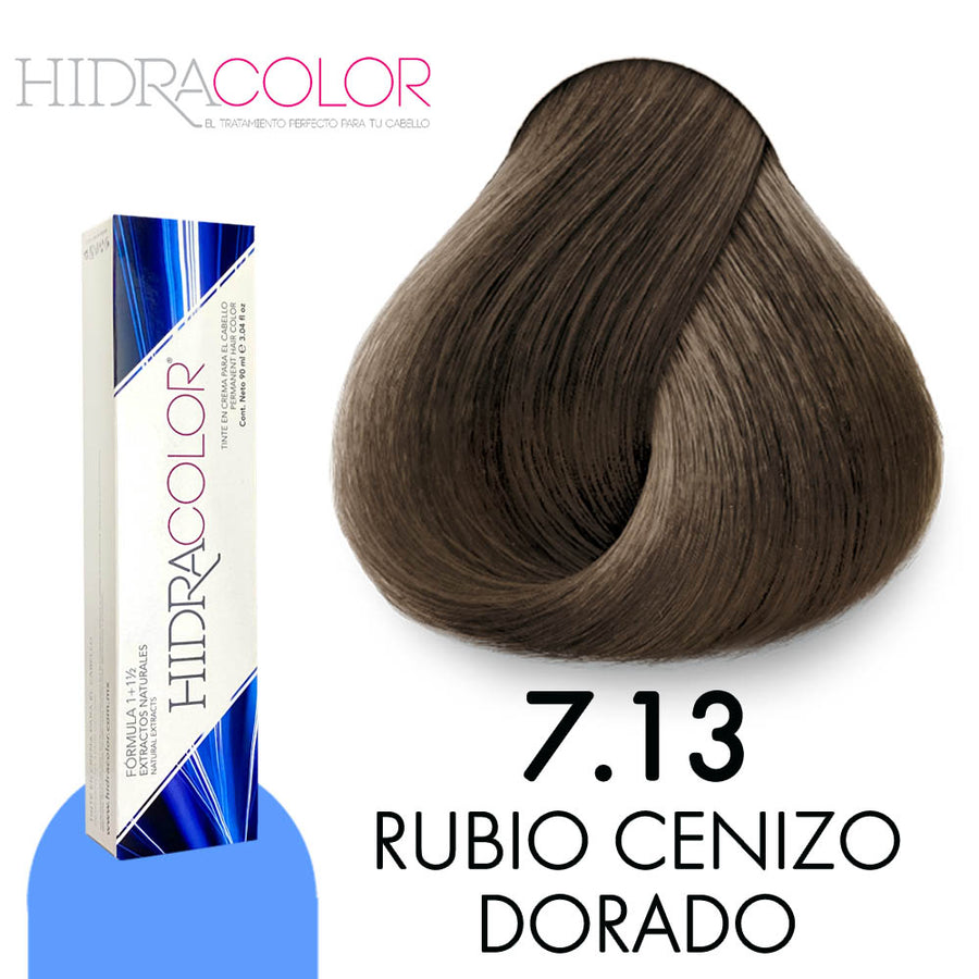 HIDRACOLOR TINTE H7.13 RUBIO CENIZO DORAADO 90 ML