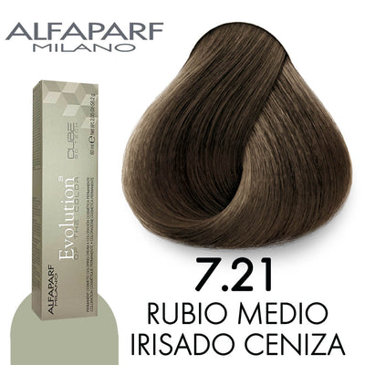 ALFAPARF TINTE 7.21 RUBIO MEDIO IRISADO CENIZA 58.2 GR