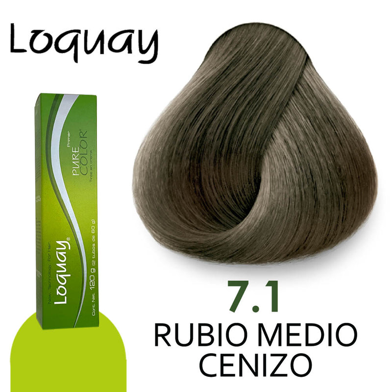 LOQUAY TINTE LQ7.1 RUBIO MEDIO CENIZO 120GR