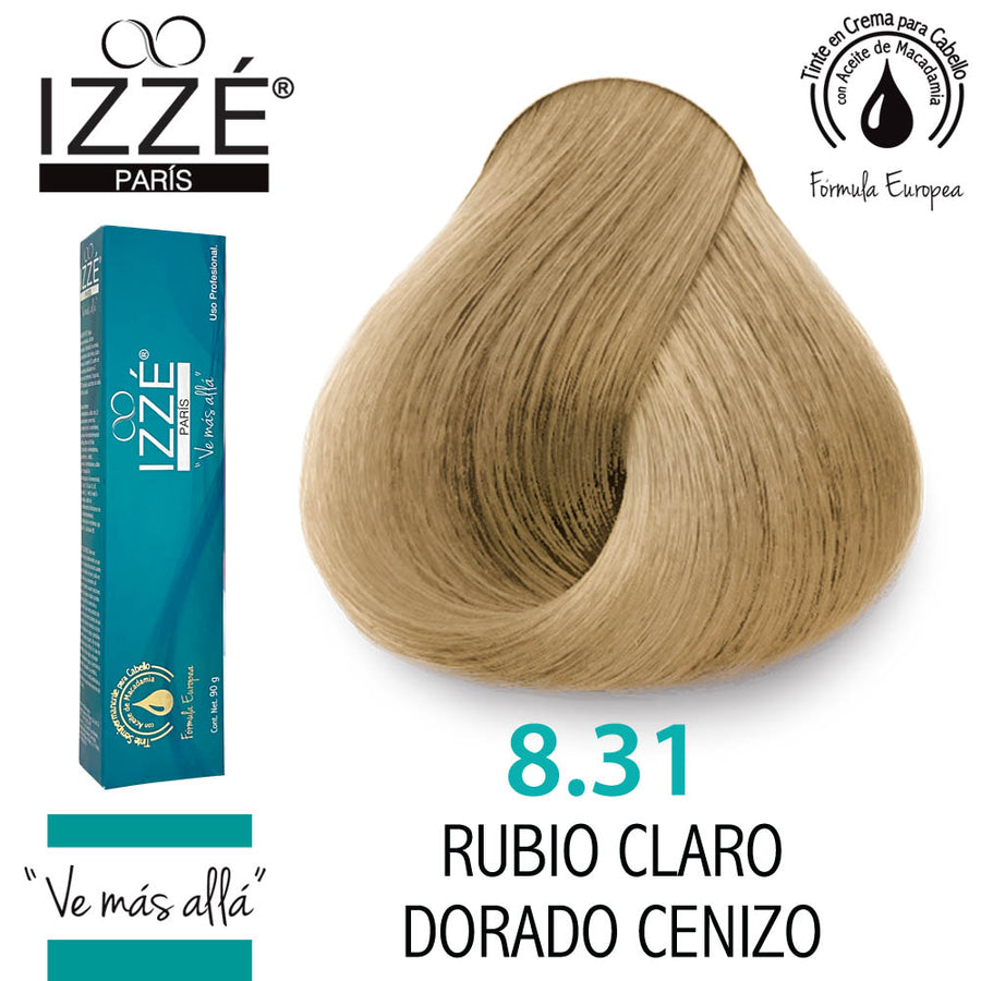 IZZÉ TINTE GZ8.31 RUBIO CLARO DORADO CENIZO 90GR