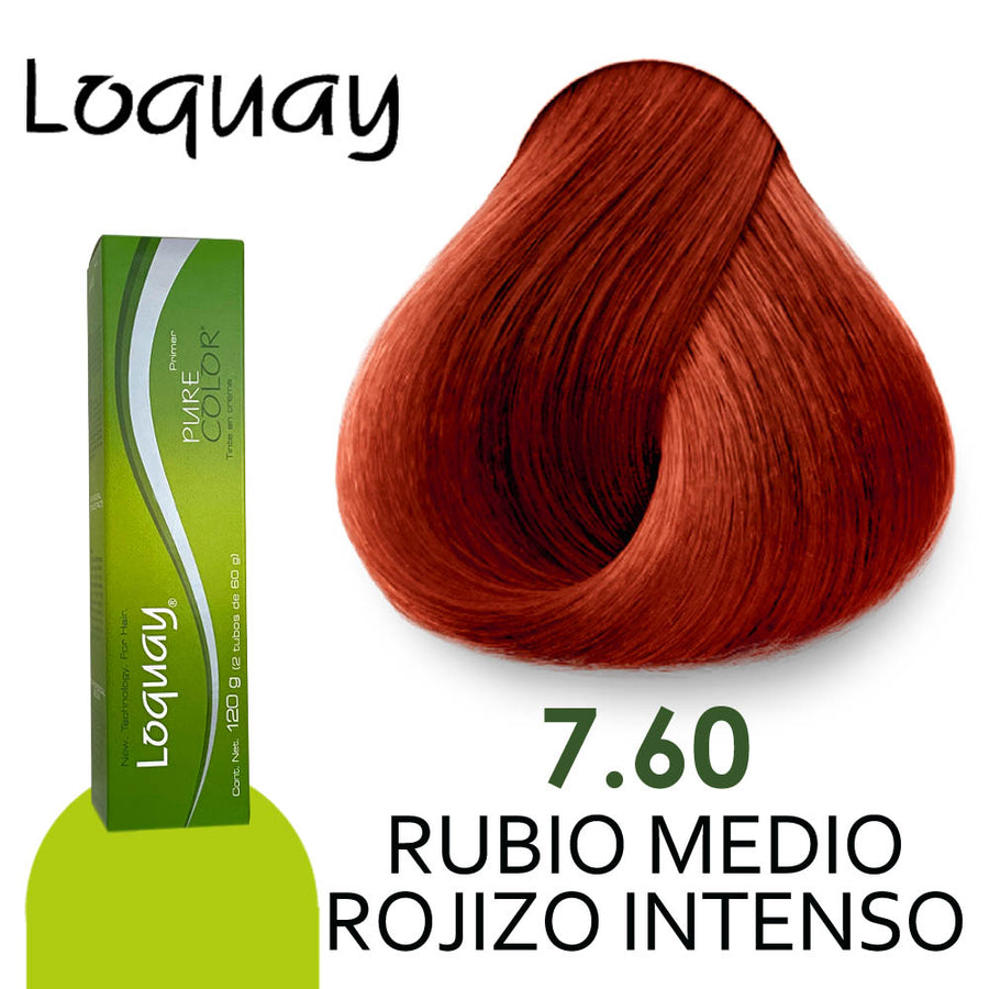 LOQUAY TINTE LQ7.60 RUBIO MEDIO ROJIZO INTENSO 120GR