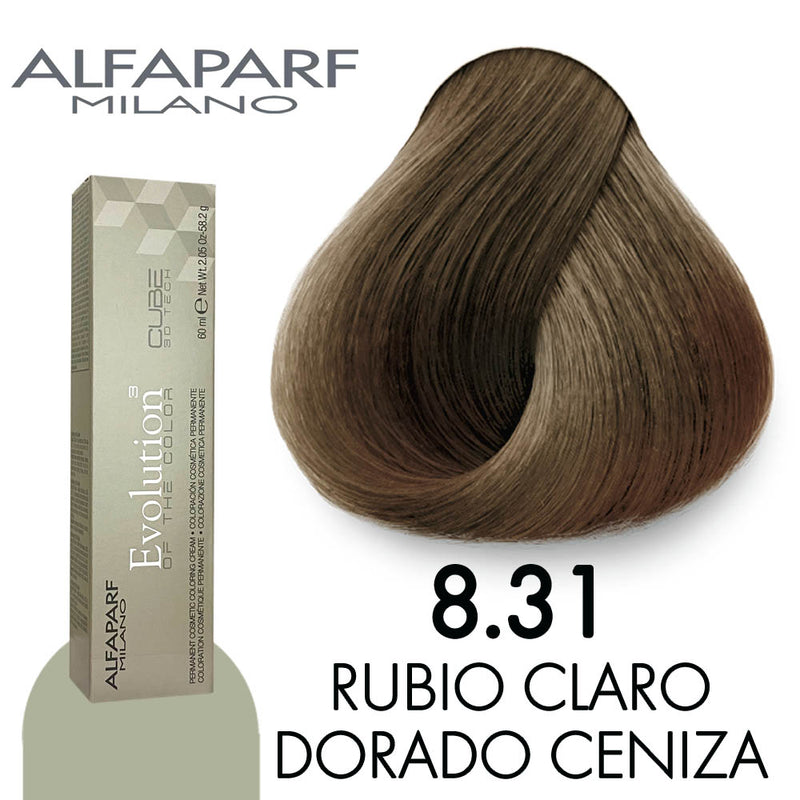 ALFAPARF TINTE 8.31 RUBIO CLARO DORADO CENIZA 58.2 GR