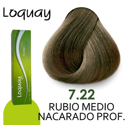 LOQUAY TINTE LQ7.22 RUBIO MEDIO NACARADO PROFESIONAL 120GR